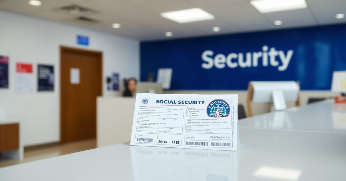 Portuguese social security office counter with paperwork