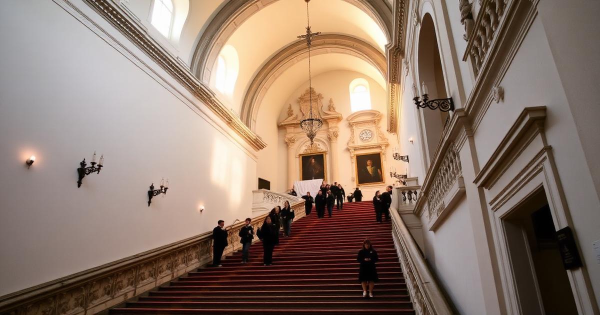 Baroque sanctuary interior on a religious tourism route in Portugal